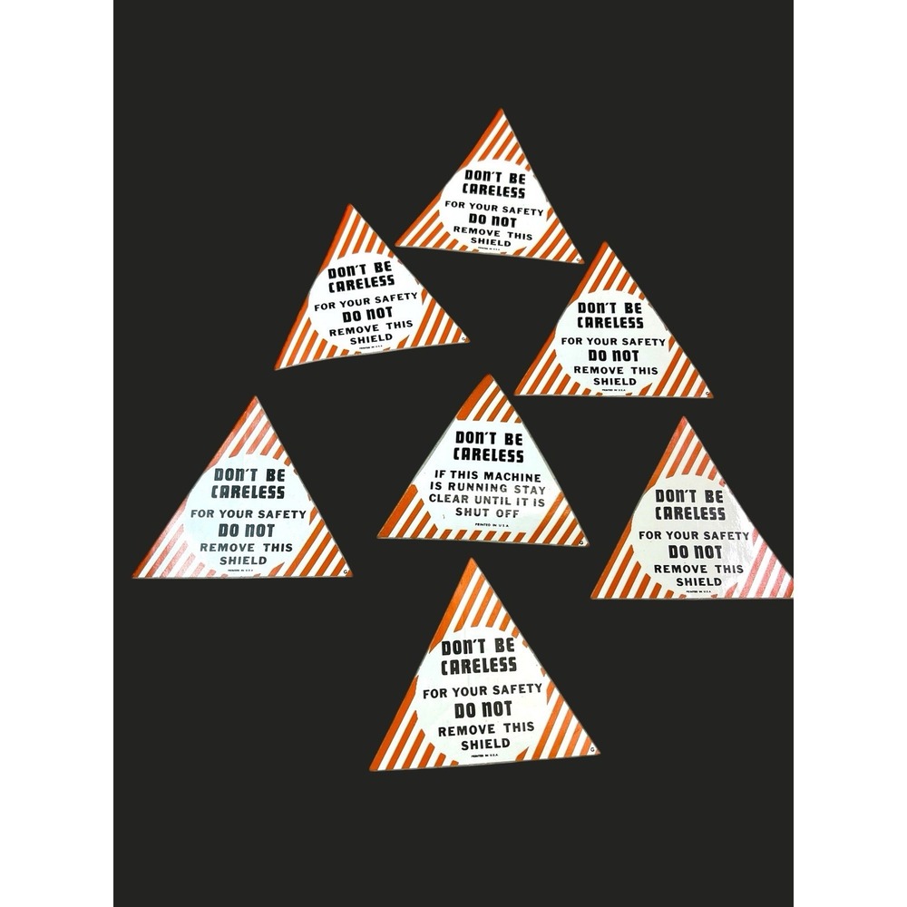 Lot Of 7‎ Vintage Warning Stickers Don't Be Careless…for Oliver Tractors